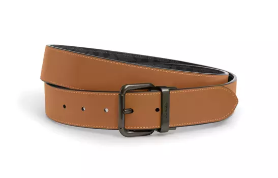COACH Ремень мужской из телячьей кожи коричневого цвета, ширина: 3,8 см