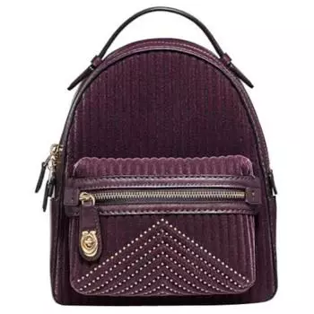COACH Рюкзак Campus Velvet с телячьей кожей, женский, среднего размера, фиолетовый