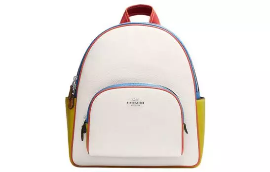 COACH Рюкзак Court Leather, стандартный, женский, белый