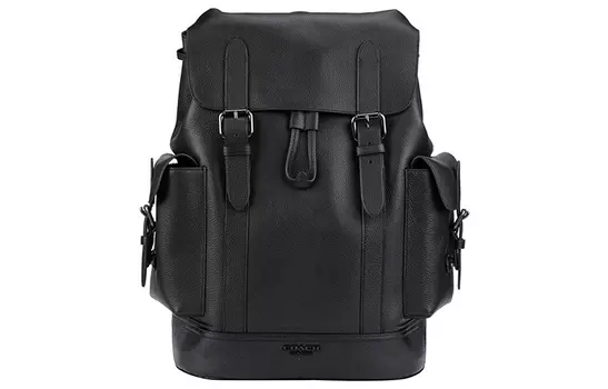 COACH Рюкзак для альпинизма Hudson Pebble Texture из коровьей кожи, средний, мужской, черный