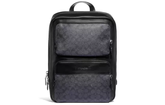 COACH Рюкзак Gotham Canvas с кожаной сумкой, большой размер, мужской, цвет черная медь/черная монограмма