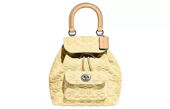 COACH Рюкзак Riya Fabric среднего размера, женский, желтый