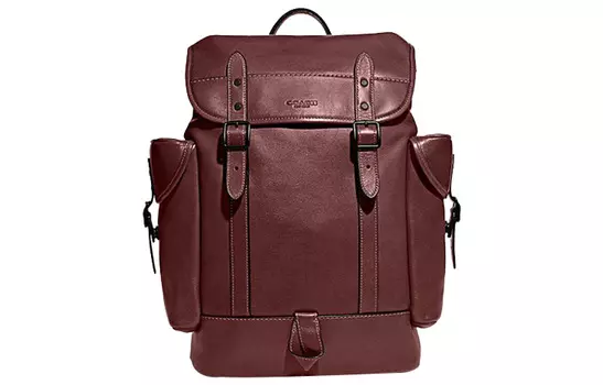 COACH Рюкзак-туба Hitch из коровьей кожи с текстилем, мужская, красно-коричневая