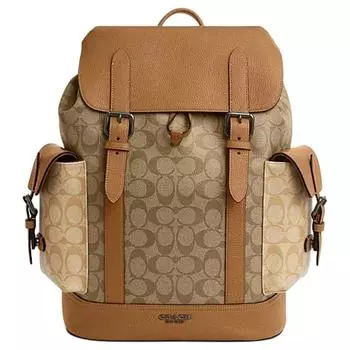 COACH Рюкзак-туба Hudson из искусственной кожи с коровьей кожей, мужская, светло-коричневая