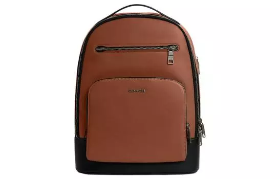 COACH Рюкзак-туба из гладкой телячьей кожи, мужской, коричневый