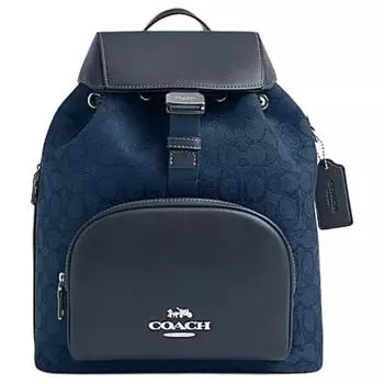 COACH Рюкзак-тубы PACE из ткани с коровьей кожей, унисекс, джинсовая ткань, синяя джинсовая ткань