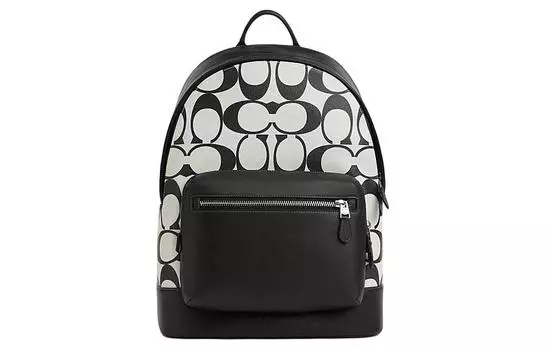 COACH Рюкзак-тубы West Cow из кожи и ткани, мужские, меловые, белые и черные