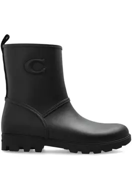 Coach сапоги с тисненым логотипом, черный