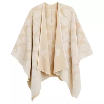 COACH Шарф Sheep Wool Polyamide Shawls Women's Chalk White