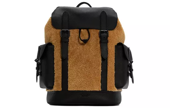 COACH Шерстяной рюкзак Hudson, обычный, мужской, коричнево-желтый