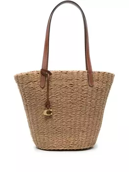 Coach соломенная сумка-тоут Willow, нейтральный цвет