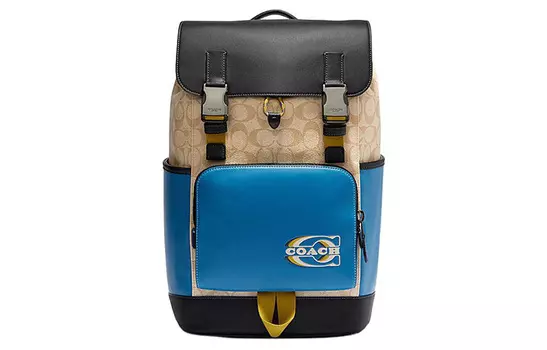 COACH Спортивный рюкзак из ткани, обычный, мужской, цвет: синий, черный