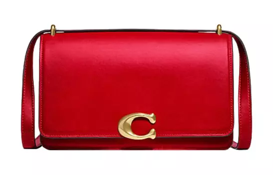COACH Сумка Bandit из телячьей кожи, через плечо, женская, красная