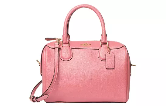 COACH Сумка Bennett Leather Crossbody, Boston, на одно плечо, небольшого размера, женская, цвет вишневый, розовый, красный