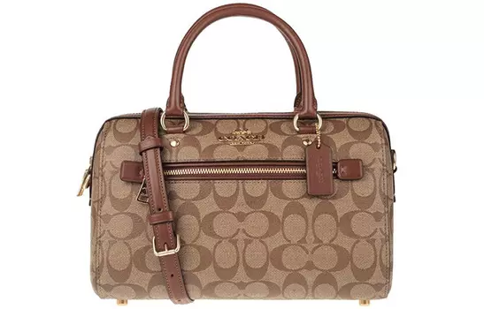 COACH Сумка-бостон из ПВХ, сумка через плечо, сумка-туба, женская, цвета хаки, монограмма