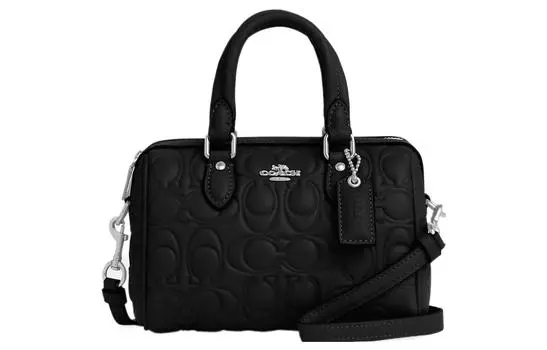 COACH Сумка-бостон Rowan Leather, сумка через плечо, сумка через плечо, женская, черная, Trumpets