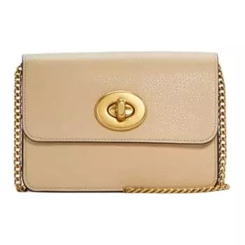 COACH Сумка Bowery из зернистой кожи, созданная специально для Дженнифер, через плечо, небольшого размера, бежево-желтого цвета