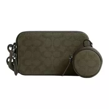 COACH Сумка Charter Refined из телячьей кожи, через плечо, мужская, армейского зеленого цвета