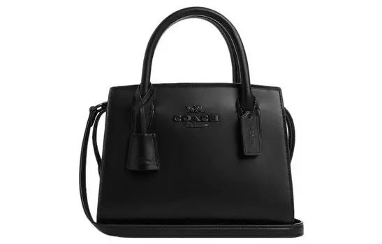 COACH Сумка через плечо ANDREA CARRYALL из телячьей кожи, черная, с рисунком «трубы»