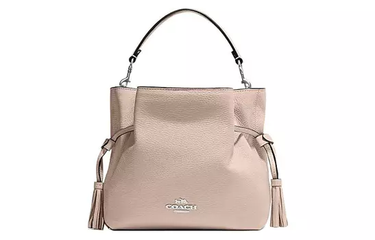 COACH Сумка через плечо Andy Cow из коровьей кожи, среднего размера, бежевого цвета для женщин