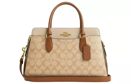 COACH Сумка через плечо Darcie Canvas, женская, светло-хаки, большого размера