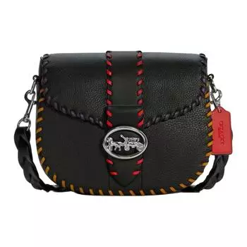 COACH Сумка через плечо Georgie Leather, сумка-седло, сумка через плечо, женская сумка Trumpets, черная