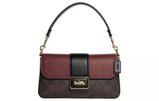 COACH Сумка через плечо Grace из коровьей кожи, женская, красно-коричнево-черная