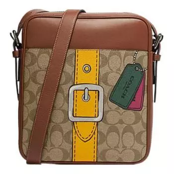 COACH Сумка через плечо Hudson Cow Leather Trumpets, мужская, коричневого цвета