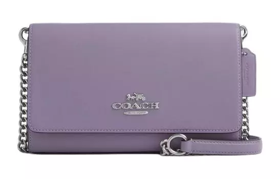 COACH Сумка через плечо из изысканной телячьей кожи Trumpets, женская, серебристая и светло-фиолетовая