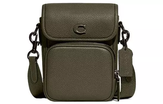 COACH Сумка через плечо из коровьей кожи, мини-сумка для женщин, оливково-зеленого цвета