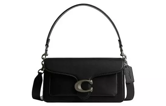 COACH Сумка через плечо из коровьей кожи, женская, черная, полосатая