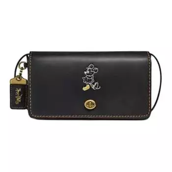 COACH Сумка через плечо из кожи от Disney, черная, среднего размера, женская
