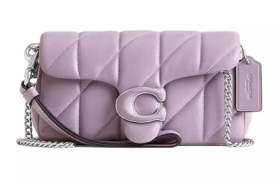 COACH Сумка через плечо из кожи полосатой наппы, маленькая, женская, светло-фиолетовая