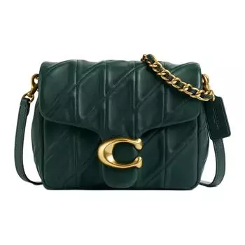 COACH Сумка через плечо из кожи полосатой наппы, маленькая женская, лесного зеленого цвета