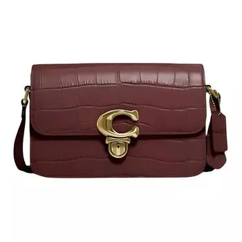 COACH Сумка через плечо из кожи с крокодиловым узором, женская, бордового цвета
