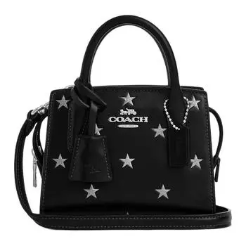 COACH Сумка через плечо из телячьей кожи, мини-сумка, женская, черная