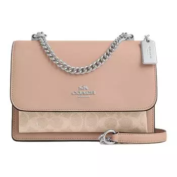 COACH Сумка через плечо Klare Coated Canvas Trumpets, женская, серебристо-песочно-серо-коричневого цвета