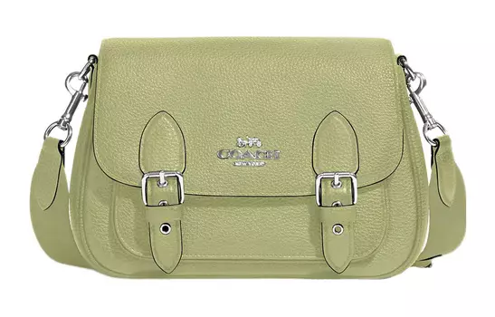 COACH Сумка через плечо Lucy Refined Pebble Leather, женская, небольшого размера, лаймово-зеленого цвета