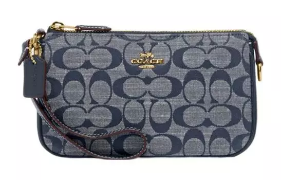 COACH Сумка через плечо Nolita из жаккардовой ткани, склеенная из коровьего спилка, женская, джинсовая, синяя