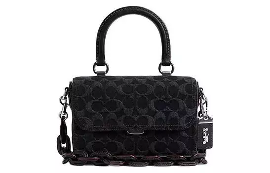 COACH Сумка через плечо Rogue Fabric, женская, черного цвета, небольшого размера