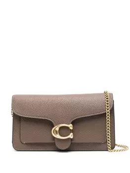 Coach сумка через плечо с логотипом, коричневый