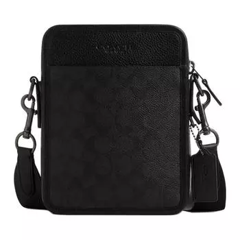 COACH Сумка через плечо Sullivan Coated Canvas, сумка через плечо, маленькая, мужская, антрацитово-черного цвета