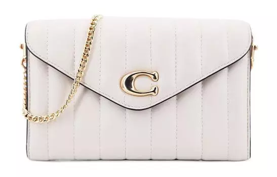 COACH Сумка через плечо Tammie Leather Handheld Bag, женская, розово-белая, небольшого размера