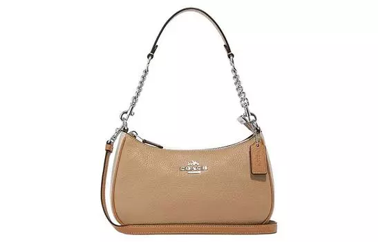 COACH Сумка через плечо Teri из кожи, женская, бежево-желтого цвета