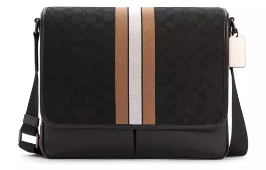 COACH Сумка через плечо Thompson Leather, сумка для карт, сумка на плечо, унисекс, черная