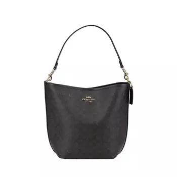 COACH Сумка City Canvas с кожаной сумкой, большого размера, женская, черная