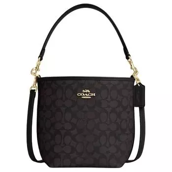 COACH Сумка City Iconic из холста, сумка через плечо Trumpets, женская, ореховое дерево и черный цвет