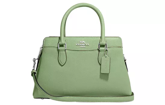 COACH Сумка Darcie Cross Grain Leather, сумка через плечо, женская, среднего размера, цвет "травянисто-зеленый"