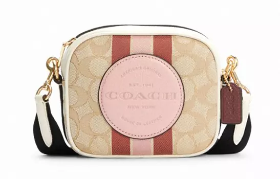 COACH Сумка Dempsey Sheepskin Small Square Bag Bag для фотоаппарата, женская сумка через плечо, цвет хаки