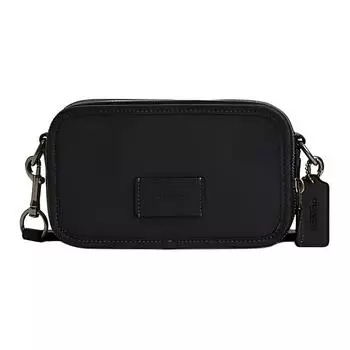 COACH Сумка для фотоаппарата из коровьей кожи, сумка через плечо, женская, черная, Trumpets